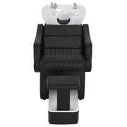 BarberPub Shampoo Backwash Station Chair, Ceramic Shampoo Bowl For Home Salon, Barbershop 9115