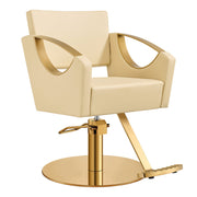 Creativita Gold Salon Styling Chair Beige DIR