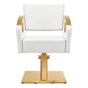 Creativita Gold Salon Styling Chair White DIR