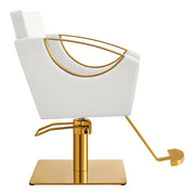 Creativita Gold Salon Styling Chair White DIR
