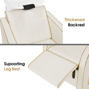 Backwash Shampoo Chair with Adjustable Porcelain Bowl Sink Unit for Spa Salon 9175