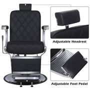 BarberPub Barber Chair for Hair Stylist, Reclining Barbershop Salon Chair 3825