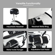 BarberPub Vintage Barber Chair, Hydraulic Reclining Salon Beauty Equipment 8739