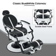 BarberPub Vintage Barber Chair, Hydraulic Reclining Salon Beauty Equipment 8739