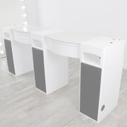 Double Diamond White Manicure Table