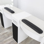 Double Diamond White Manicure Table