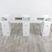 Double Diamond White Manicure Table