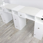 Double Diamond White Manicure Table