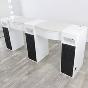 Double Diamond White Manicure Table