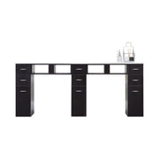 DOUBLE WHITE GRANITE TOP MANICURE TABLE Dark Brown J&A USA