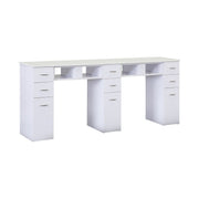 DOUBLE WHITE GRANITE TOP MANICURE TABLE White J&A USA