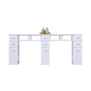 DOUBLE WHITE GRANITE TOP MANICURE TABLE White J&A USA