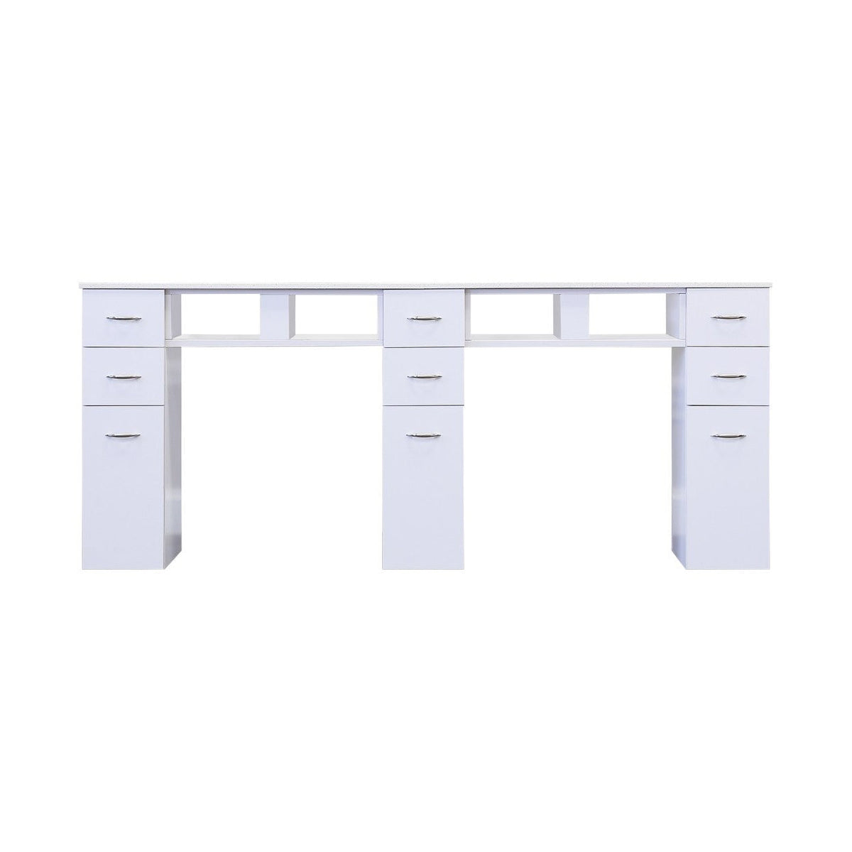 DOUBLE WHITE GRANITE TOP MANICURE TABLE White J&A USA