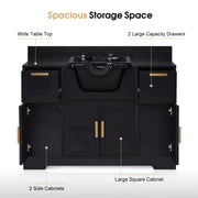 Barber Shampoo Storage Station, Hair Salon Shampoo Equipment with Backwash Sink & Cabinet 7137