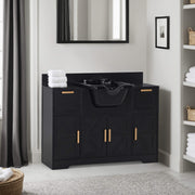 Barber Shampoo Storage Station, Hair Salon Shampoo Equipment with Backwash Sink & Cabinet 7137