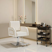 Salon & Barber Styling Chair 8885 with Hydraulic Base and Backwash Shampoo Chair 9175 with Adjustable Porcelain Bowl – Complete Professional Salon Set for Spas and Stylists