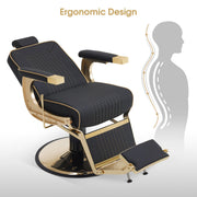 BarberPub Reclining Barber Chair, Hydraulic Styling Salon Chair for Hair Stylist 8334