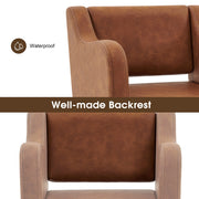 BarberPub Salon Chair 3802 & Backwash Shampoo Chair 9370 Set – Brown Hydraulic Barber Styling Chair with Ceramic Hair Wash Bowl