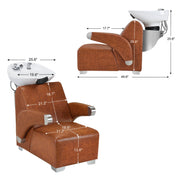 BarberPub Ceramic Bowl Backwash Shampoo Chair, Hair Washing Salon Station 9102