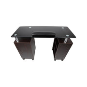 GLASS TOP MANICURE TABLE Walnut J&A USA