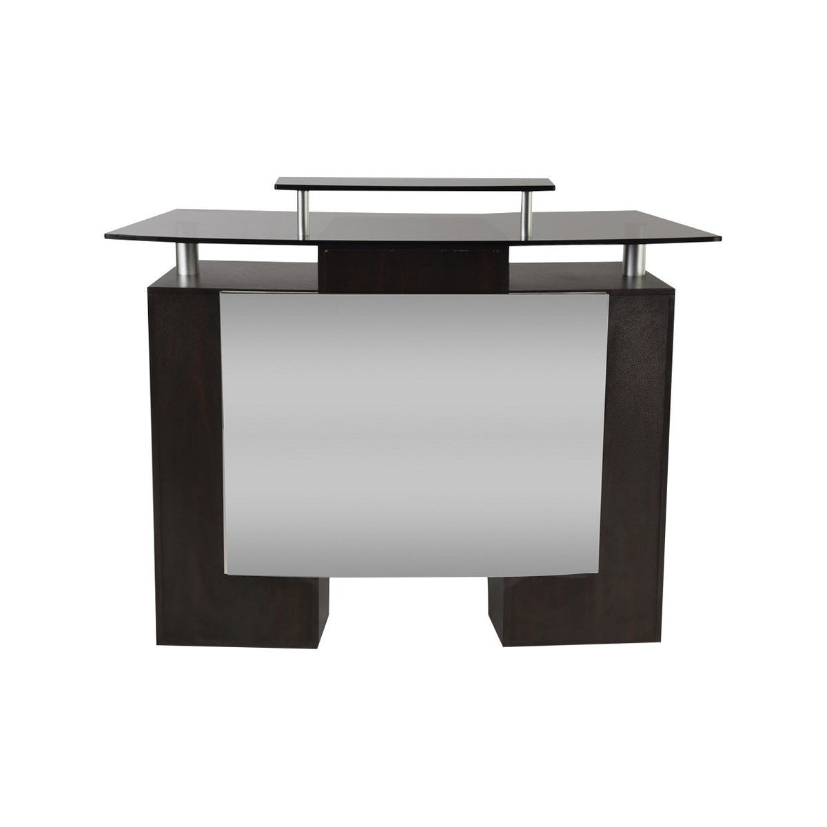 GLASS TOP RECEPTION DESK Walnut J&A USA