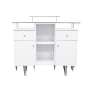GLASS TOP RECEPTION DESK White J&A USA