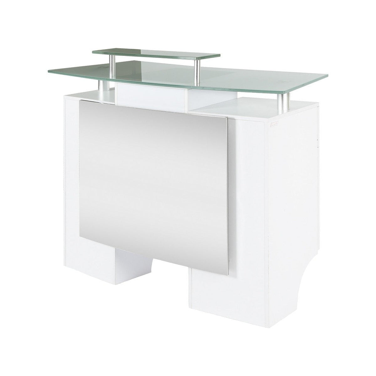 GLASS TOP RECEPTION DESK White J&A USA