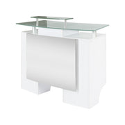 GLASS TOP RECEPTION DESK White J&A USA