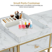 BarberPub Double Acetone Resistant Manicure Table Beauty Storage Nail Desk 2456
