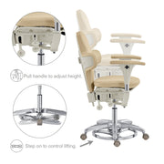 Hazel Ergonomic Microscope Chair - Fully Adjustable Beige DIR
