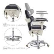 Hazel Ergonomic Microscope Chair - Fully Adjustable Black DIR