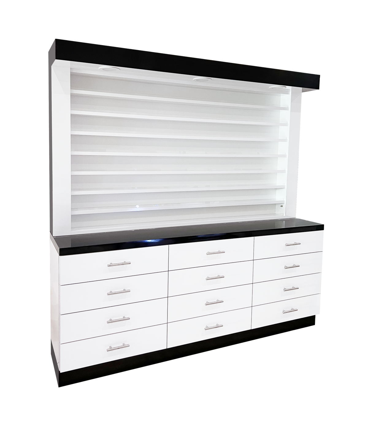 BW Single Sided Polish and Powder Display/Cabinet Whale Spa