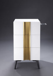 JUDE Side Station White & Gold AGS Beauty