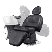 Maximus Full Recline Shampoo Black Unit With Rotating Seat