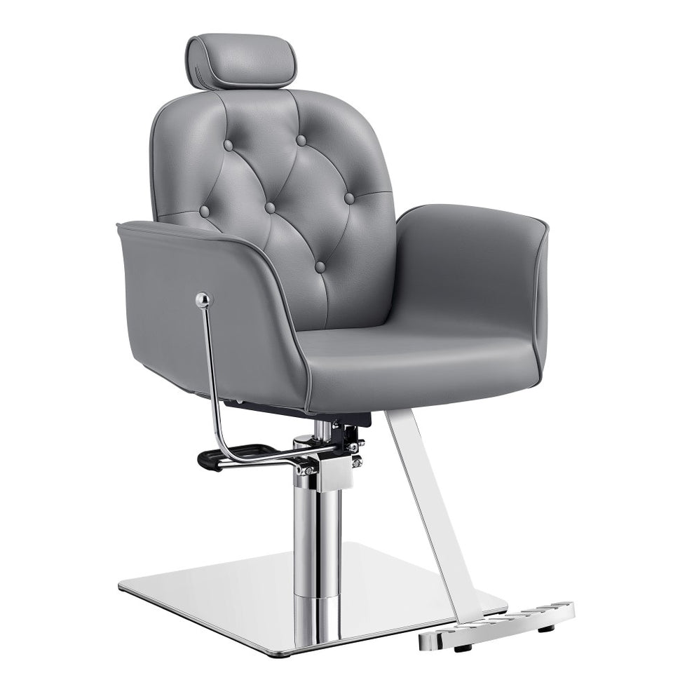 Noir Reclining Hydraulic Salon Chair Gray DIR