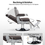 BarberPub All Purpose Barber Chair, 660lbs Hydraulic Pump, Salon&Spa Chair 8625
