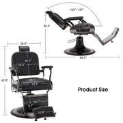 BarberPub All Purpose Barber Chair With Headrest, Reclining Swivel Salon Chair 9453