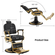 BarberPub All Purpose Barber Chair With Headrest, Reclining Swivel Salon Chair 9453
