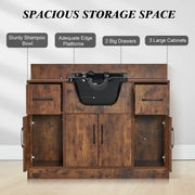 Barber Shampoo Storage Station for Hair Stylist, Salon Beauty Equipment with Backwash Sink 7139