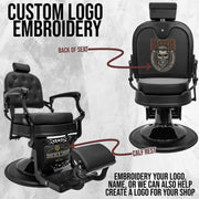 STRATA Vintage Style Barber Chair - Matte Black