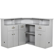 Valencia LED Reception Desk Silver DIR
