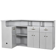 Valencia LED Reception Desk Silver DIR