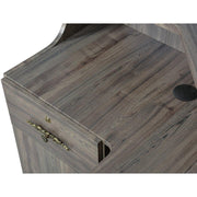 Valencia LED Reception Desk Rustic Teak DIR