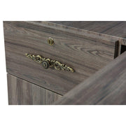 Valencia LED Reception Desk Rustic Teak DIR
