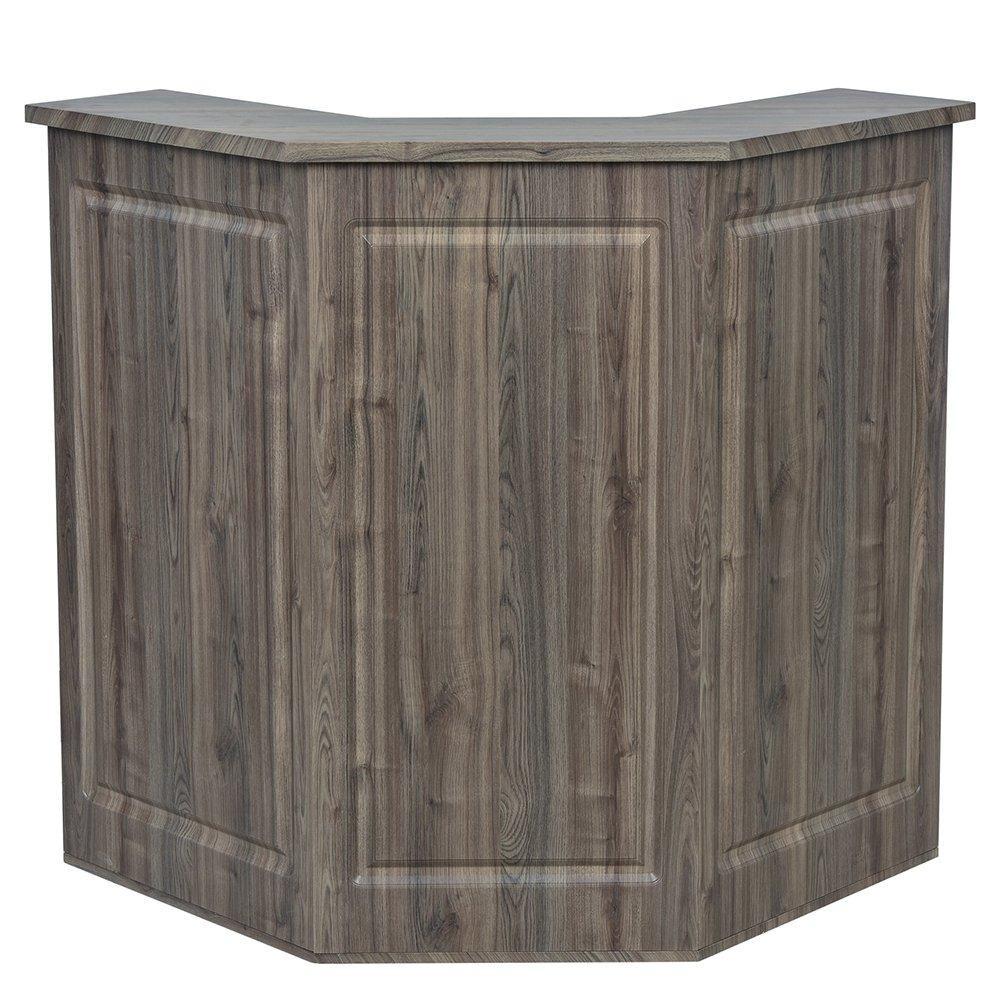 Valencia LED Reception Desk Rustic Teak DIR