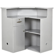 Valencia LED Reception Desk Silver DIR