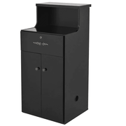 Valencia LED Reception Desk - Side Storage Black DIR