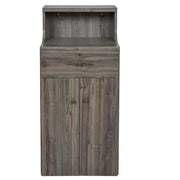 Valencia LED Reception Desk - Side Storage Rustic Teak DIR
