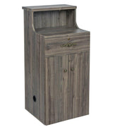 Valencia LED Reception Desk - Side Storage Rustic Teak DIR