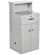 Valencia LED Reception Desk - Side Storage Silver DIR
